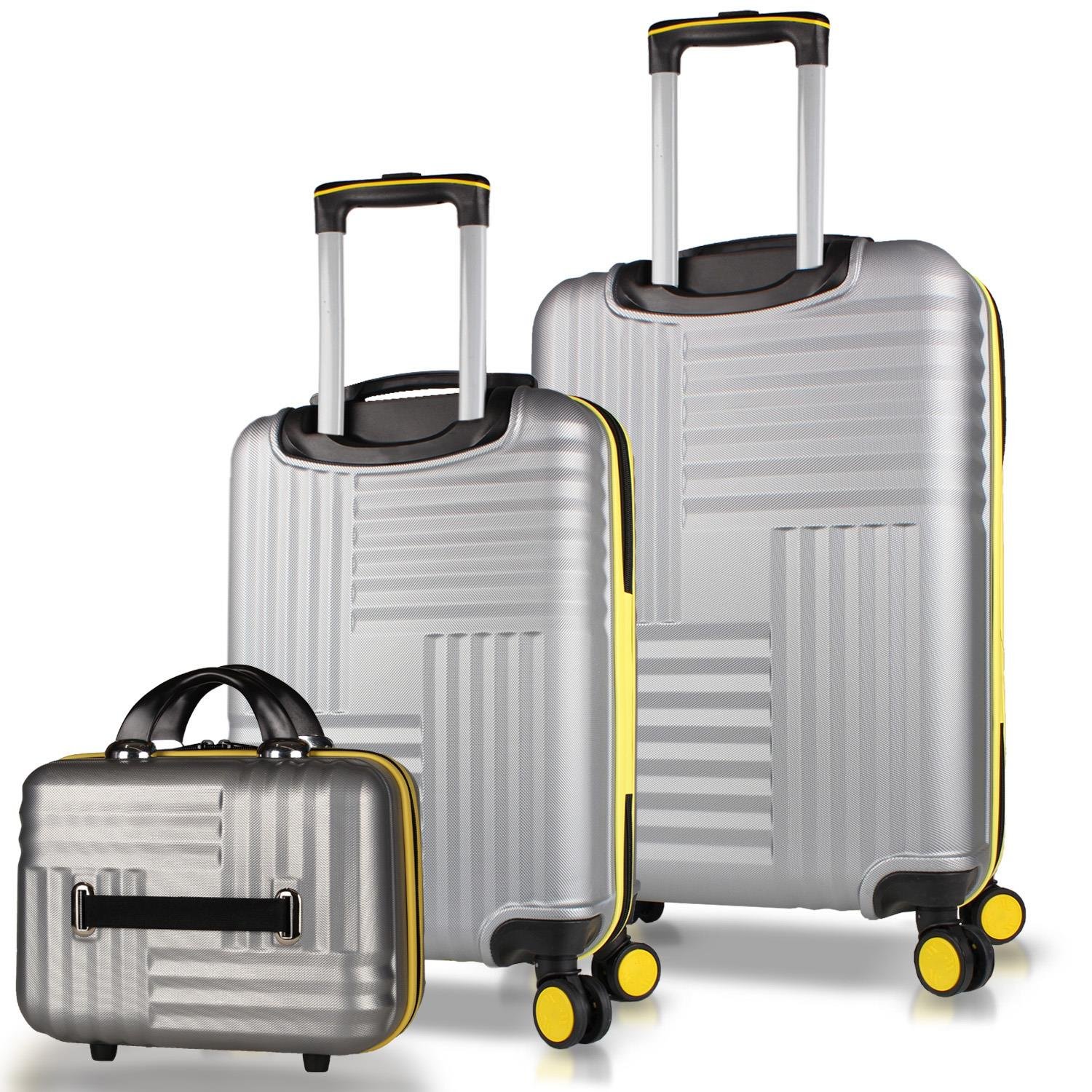 My Valice Puzzle Abs Makyaj Kabin ve Orta Boy Gri 3'lü Valiz Seti