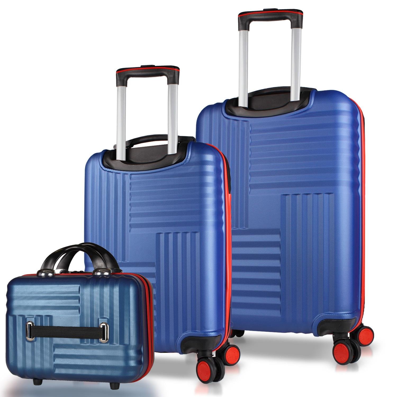 My Valice Puzzle Abs Makyaj Kabin ve Orta Boy Lacivert 3'lü Valiz Seti