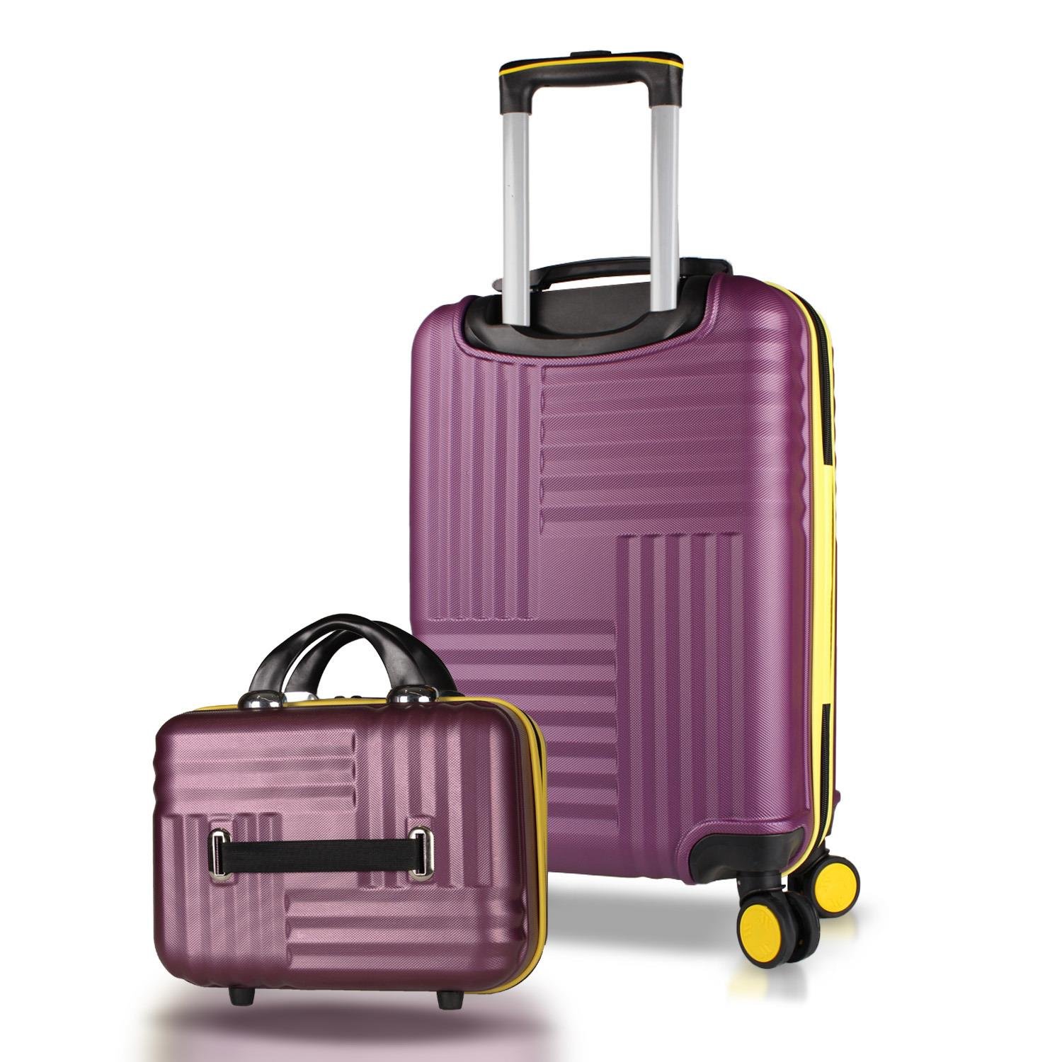 My Valice Puzzle Abs Makyaj ve Kabin Boy Mürdüm 2'li Valiz Seti