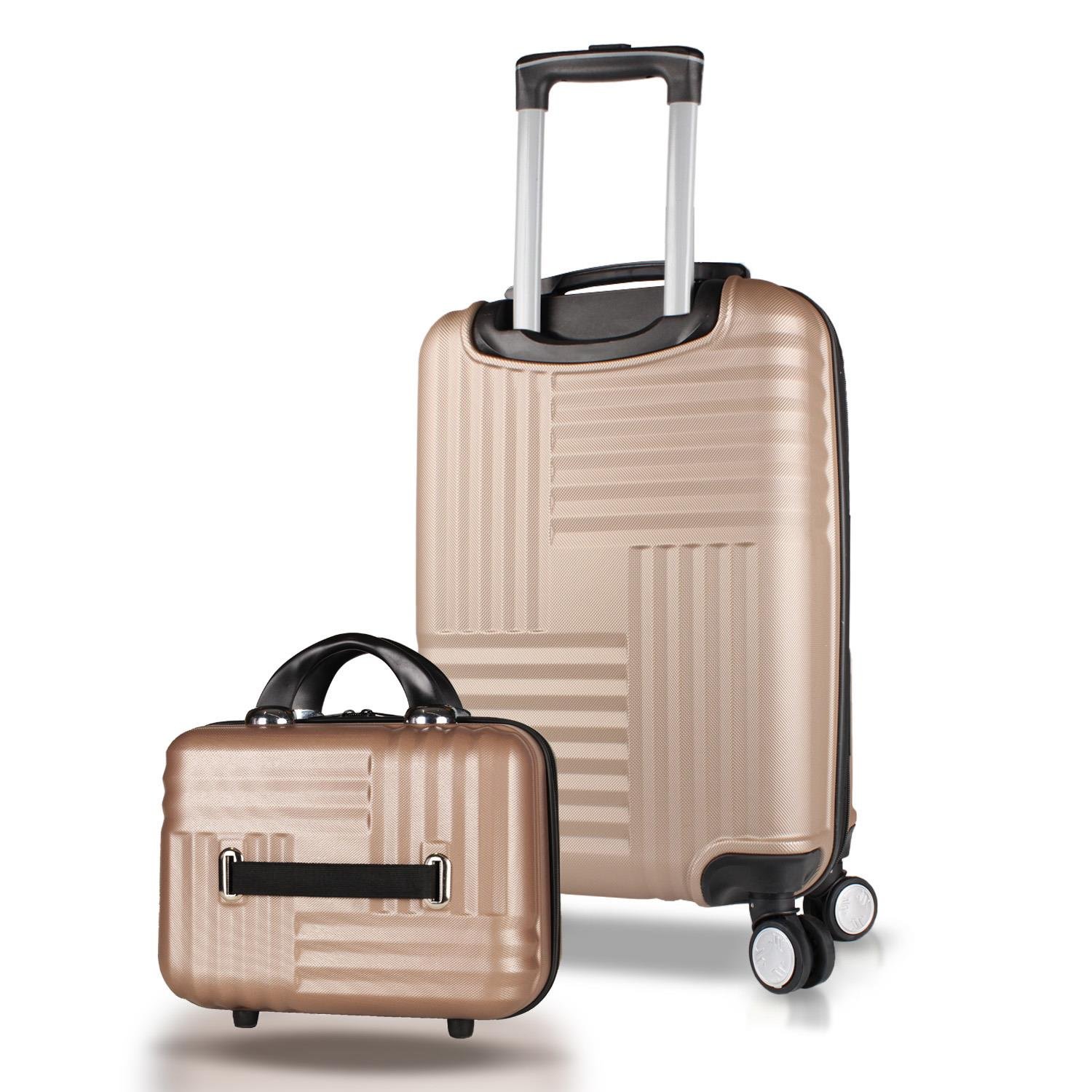 My Valice Puzzle Abs Makyaj ve Kabin Boy Gold  2'li Valiz Seti