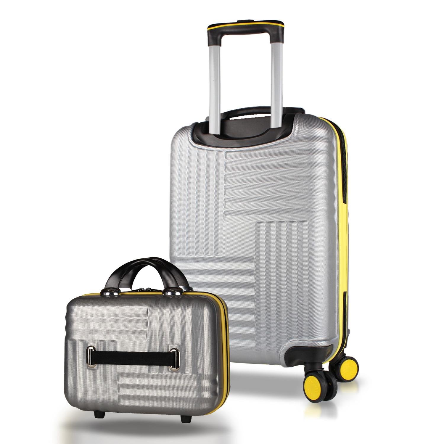 My Valice Puzzle Abs Makyaj ve Kabin Boy Gri  2'li Valiz Seti