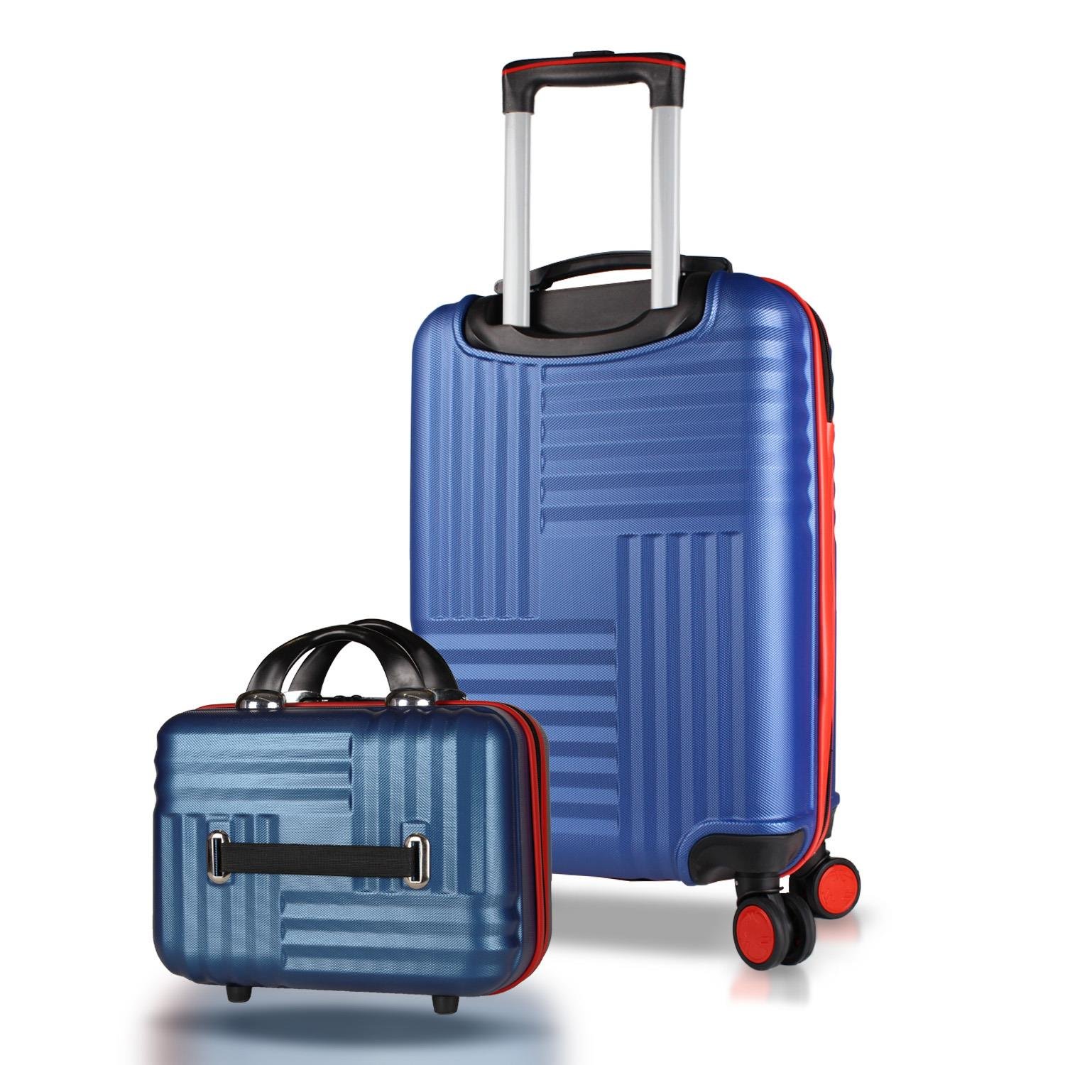 My Valice Puzzle Abs Makyaj ve Kabin Boy Lacivert  2'li Valiz Seti