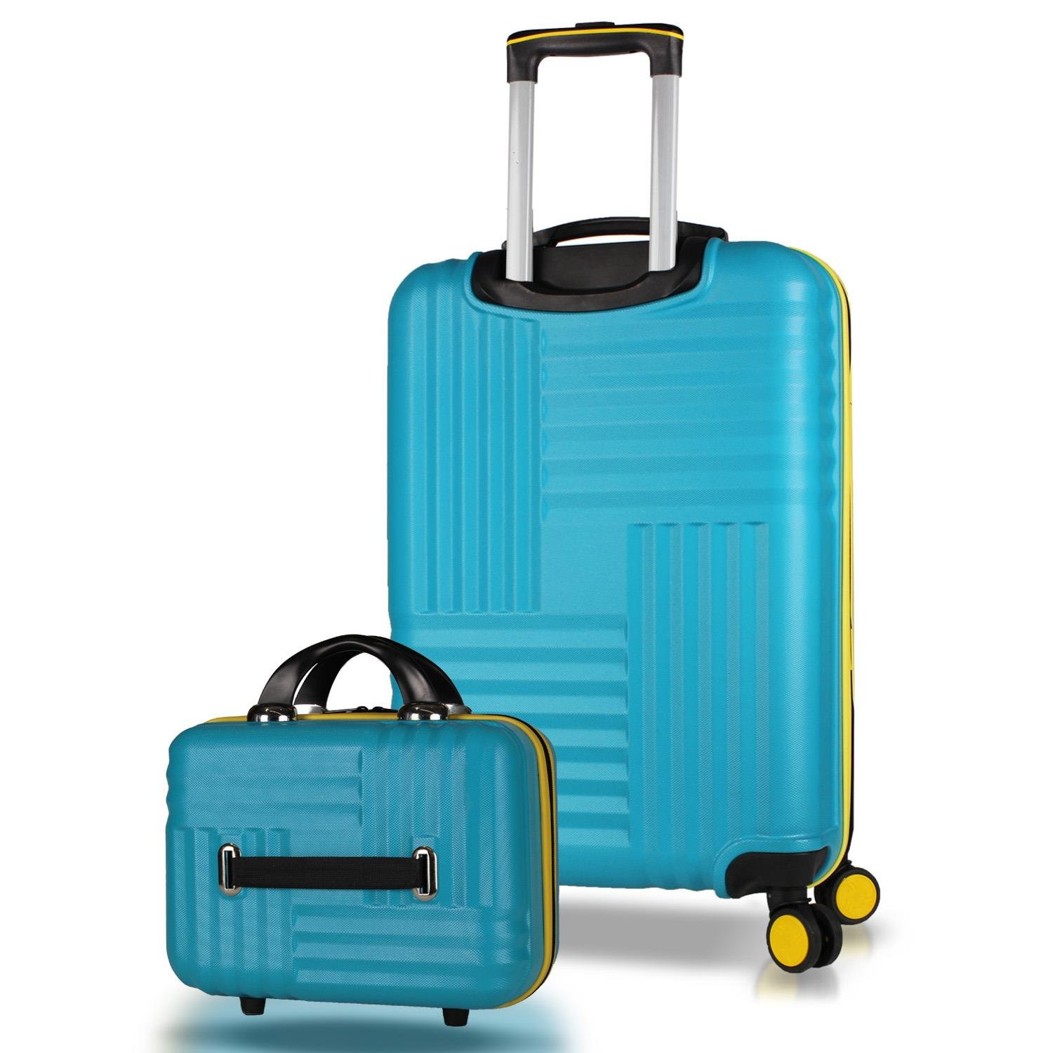 My Valice Puzzle Abs Makyaj ve Orta Boy Turkuaz 2'li Valiz Seti