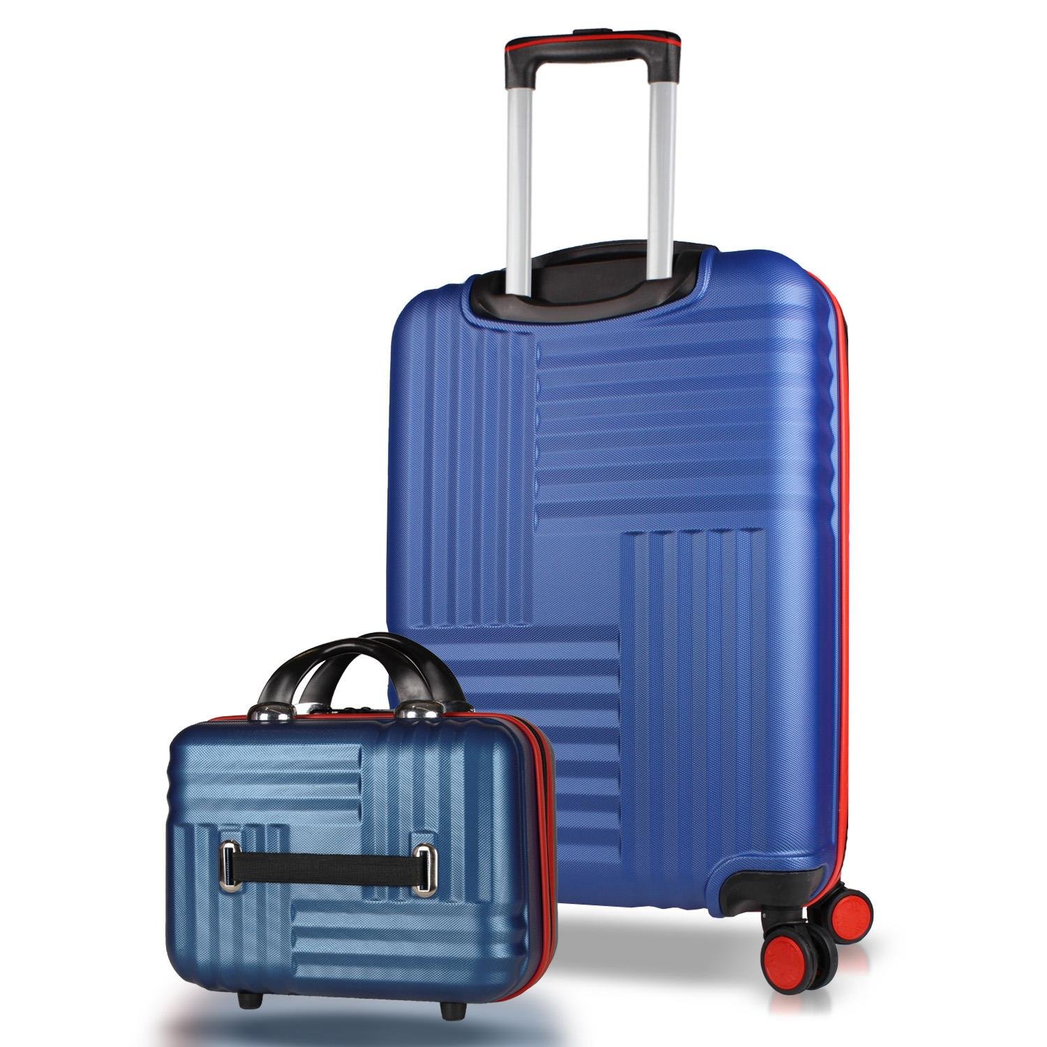 My Valice Puzzle Abs Makyaj ve Orta Boy Lacivert  2'li Valiz Seti