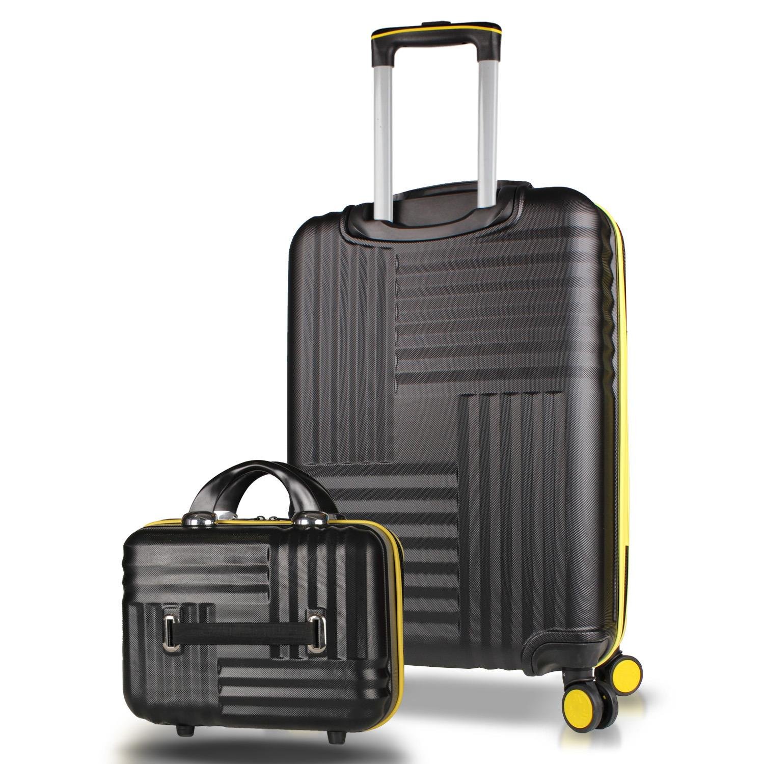 My Valice Puzzle Abs Makyaj ve Orta Boy Siyah  2'li Valiz Seti