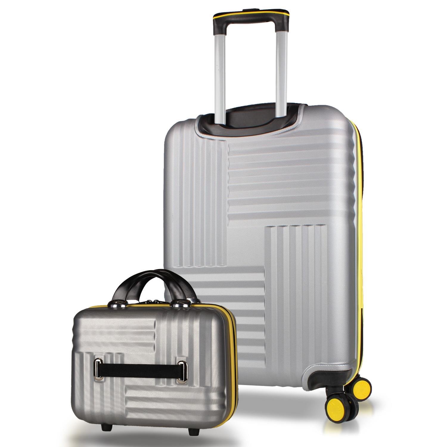 My Valice Puzzle Abs Makyaj ve Orta Boy Gri  2'li Valiz Seti