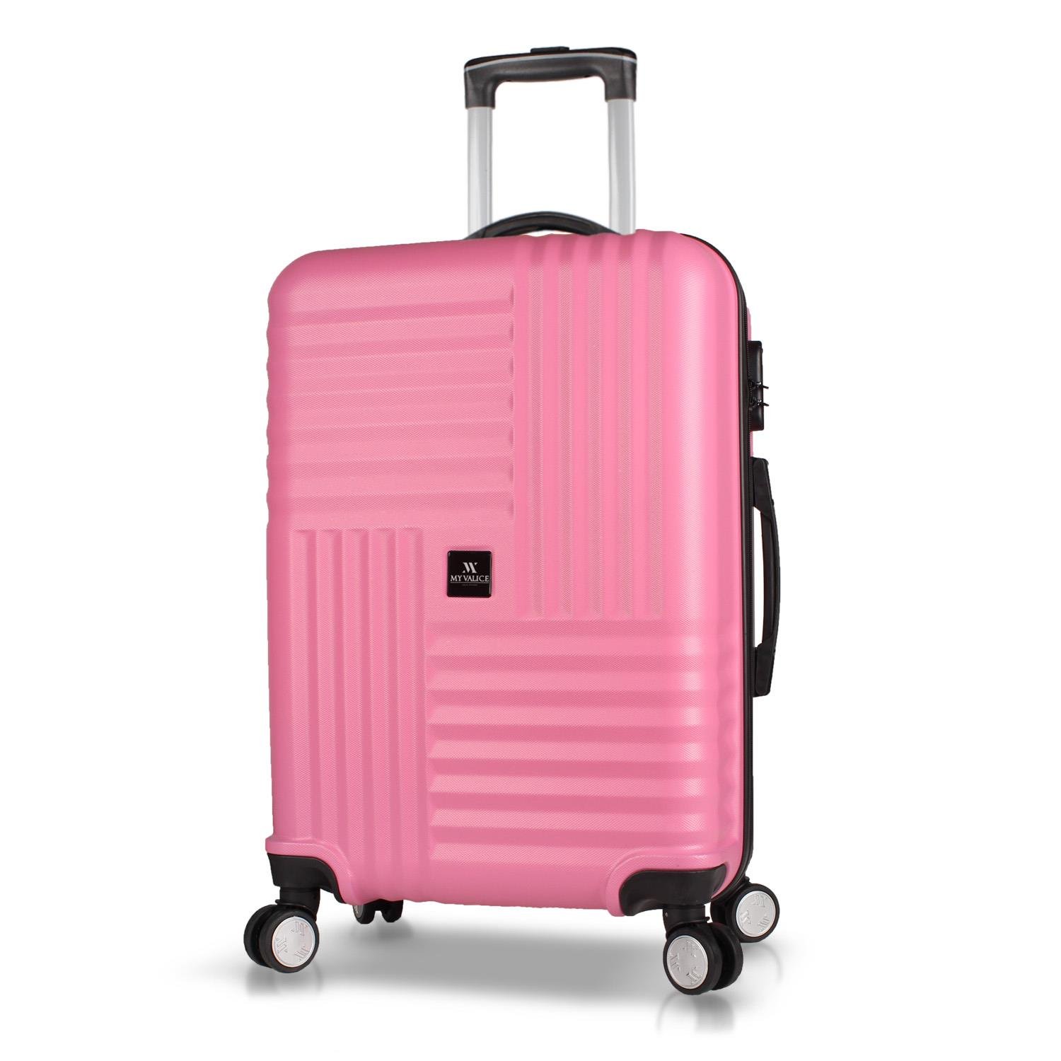 My Valice Puzzle Abs Medium Size Luggage Pink
