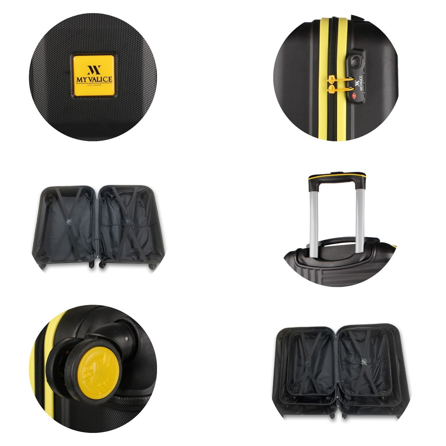 My Valice Puzzle Abs Medium Size Luggage Black