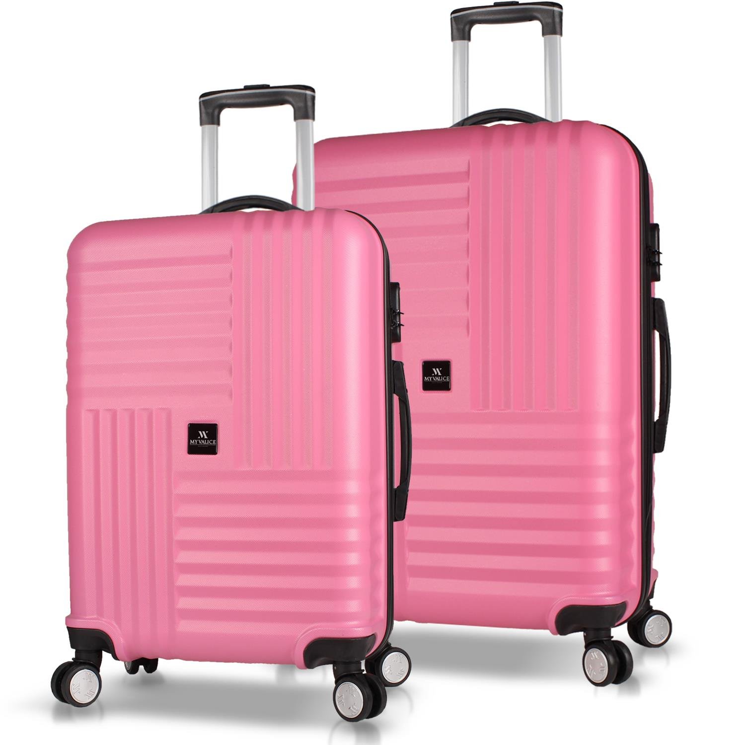 My Valice Puzzle Abs Medium and Large Size Set of 2 Luggage Set Pink