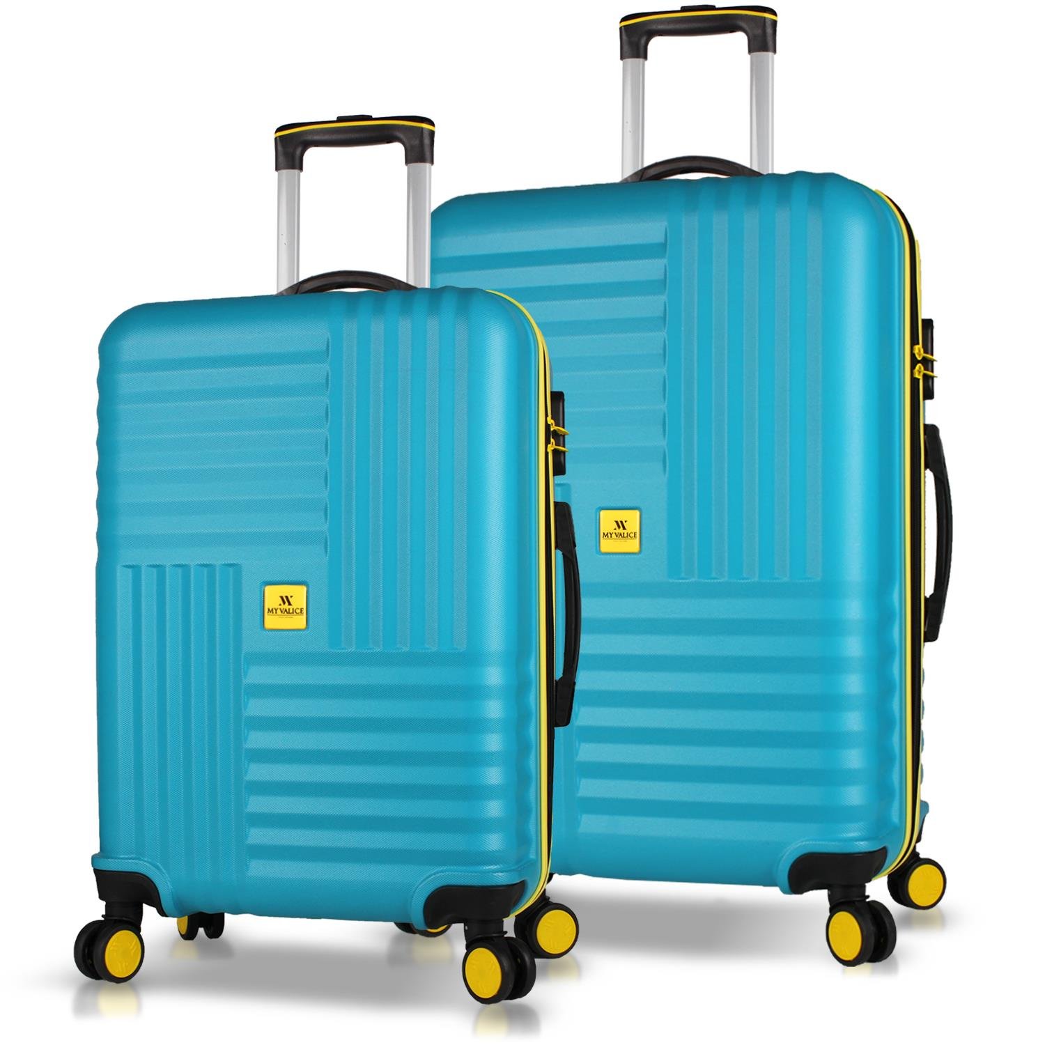 My Valice Puzzle Abs Orta ve Büyük Boy Turkuaz 2'li Valiz Seti