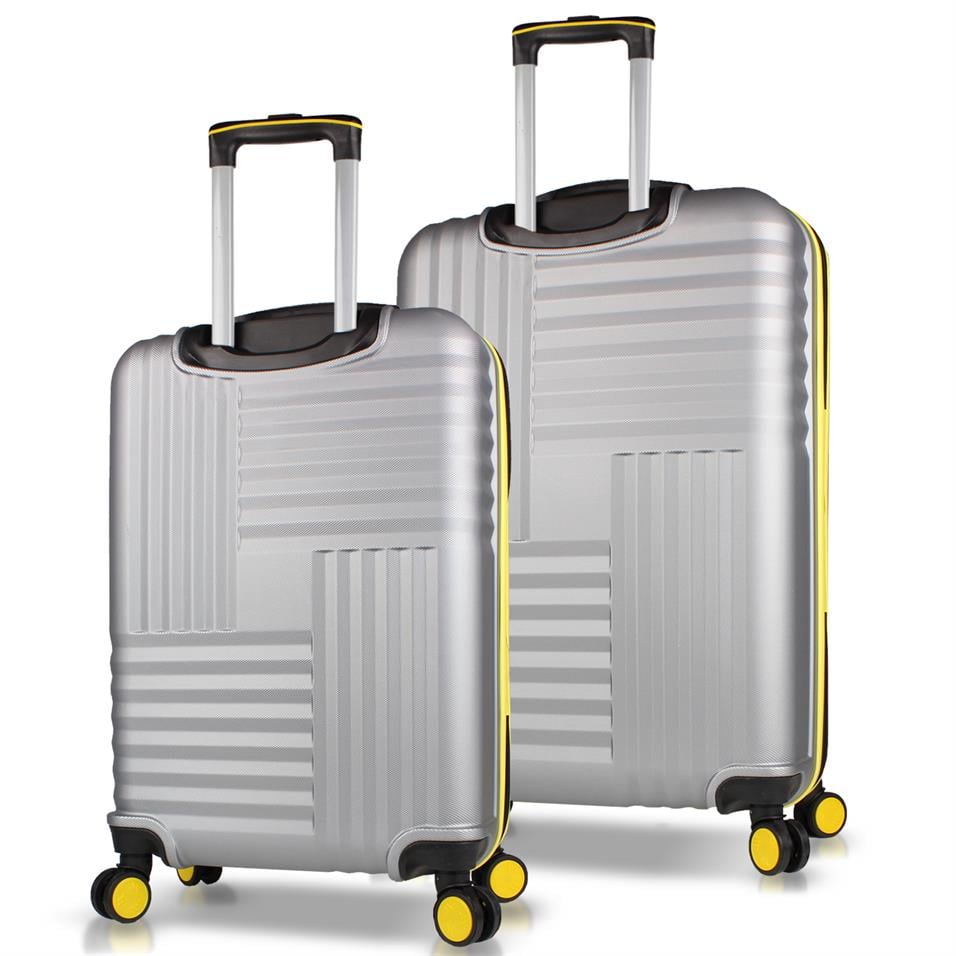 My Valice Puzzle Abs Orta ve Büyük Boy Gri  2'li Valiz Seti