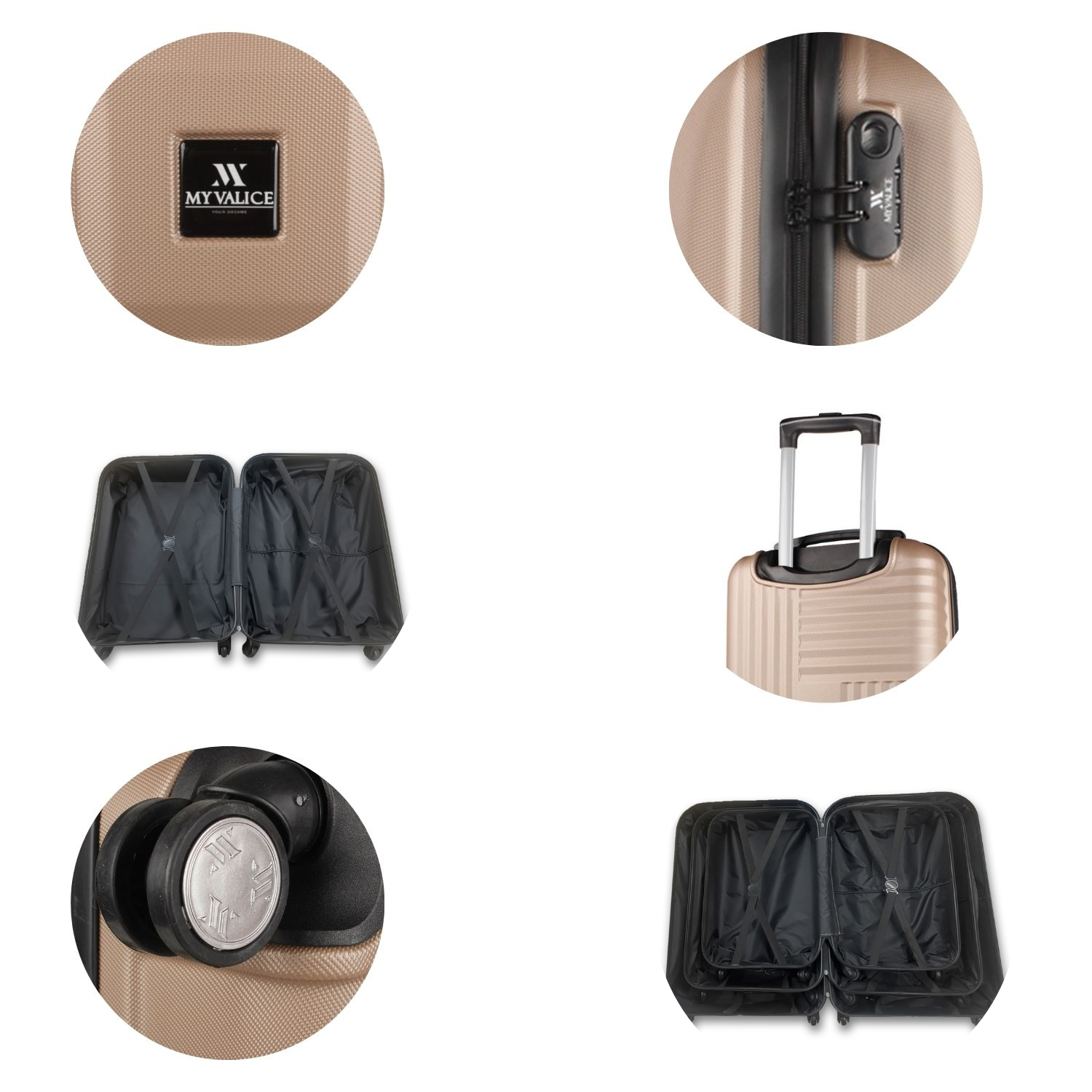 My Valice Puzzle Abs Medium and Large Size Set of 2 Luggage Set Gold