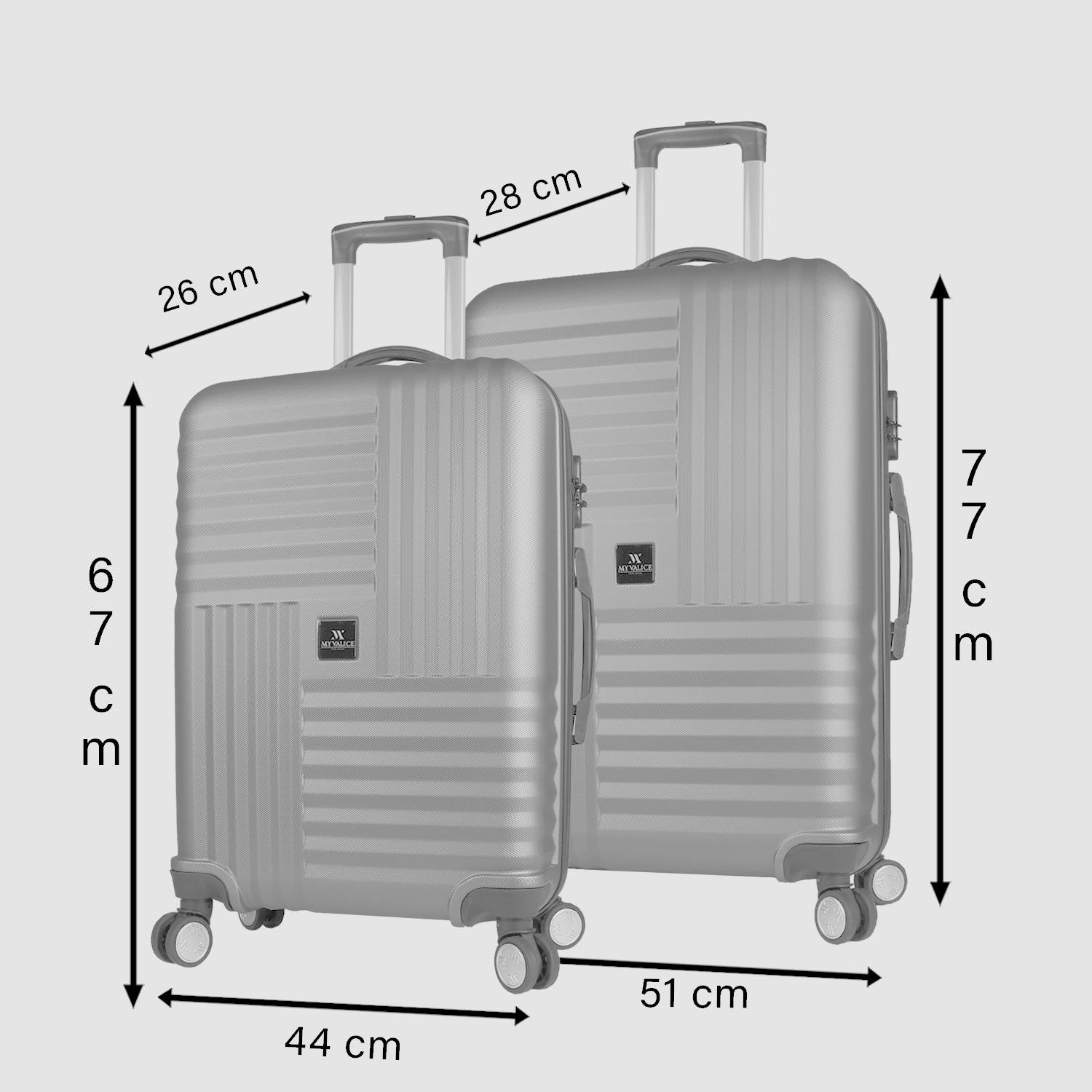 My Valice Puzzle Abs Medium and Large Size Set of 2 Luggage Set Gold