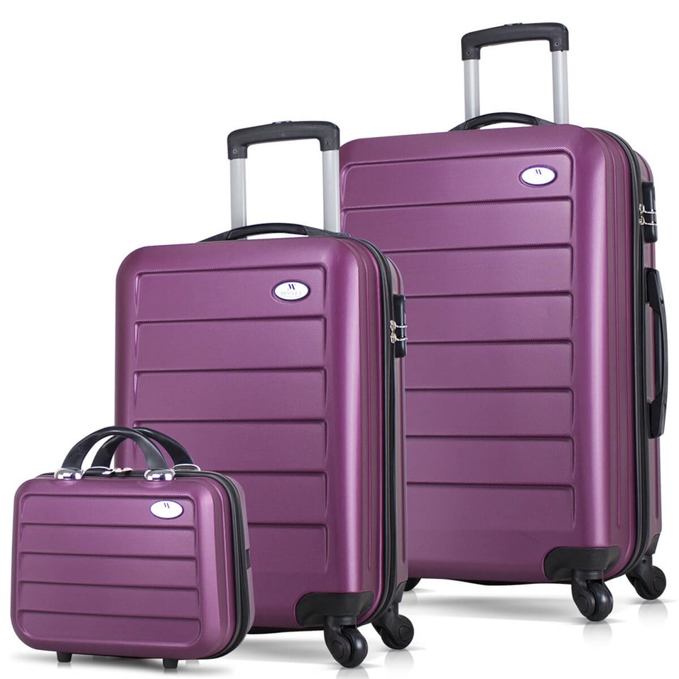 My Valice Ruby Abs 3'lü Valiz Seti (Makyaj + Kabin + Orta Boy) Mürdüm