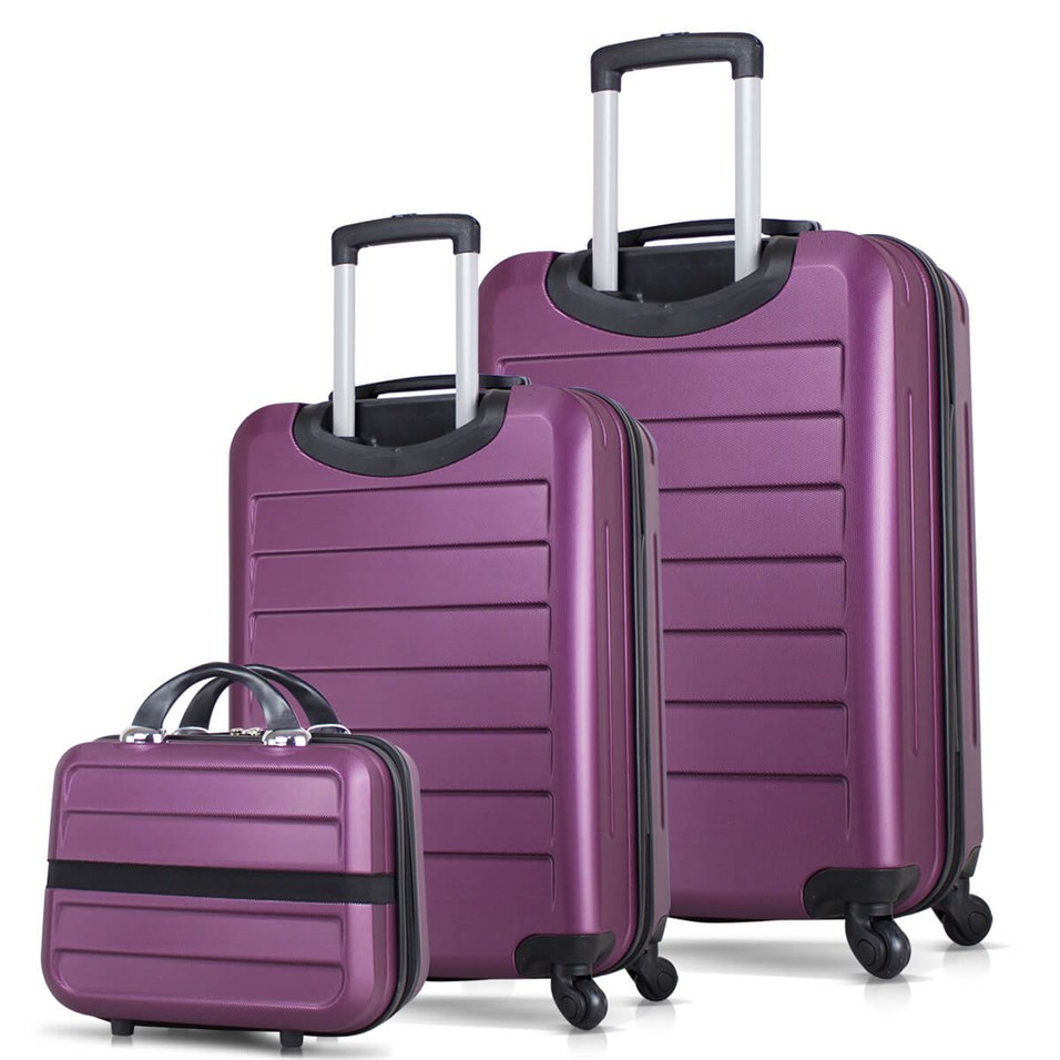 My Valice Ruby Abs 3'lü Valiz Seti (Makyaj + Kabin + Orta Boy) Mürdüm