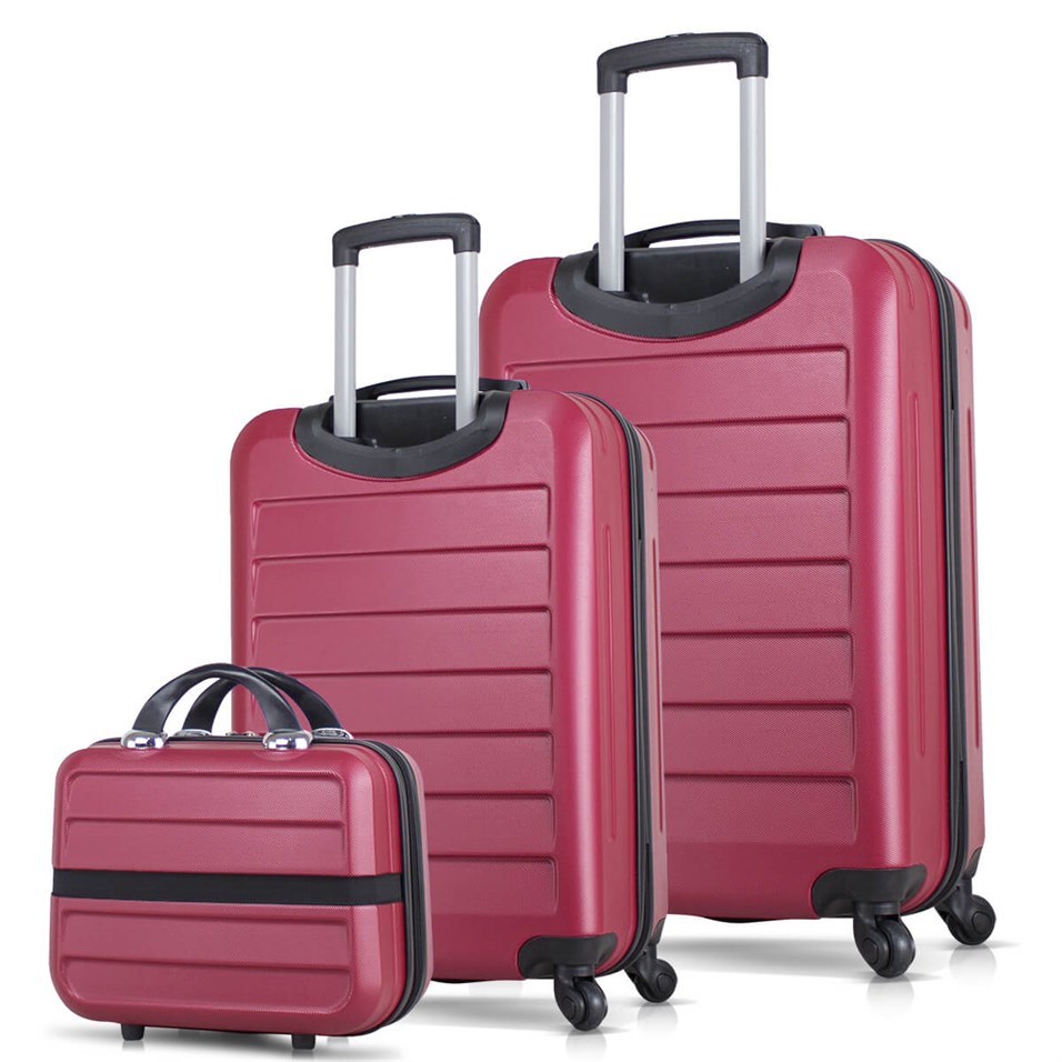 My Valice Ruby Abs 3'lü Valiz Seti (Makyaj + Kabin + Orta Boy) Bordo