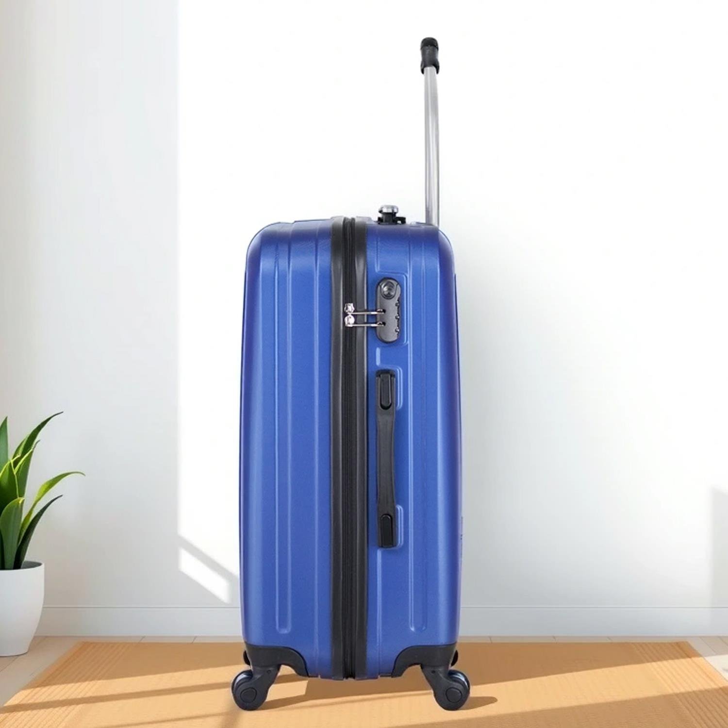 My Valice Ruby Abs Orta ve Makyaj Boy Mavi 2'li Valiz Seti