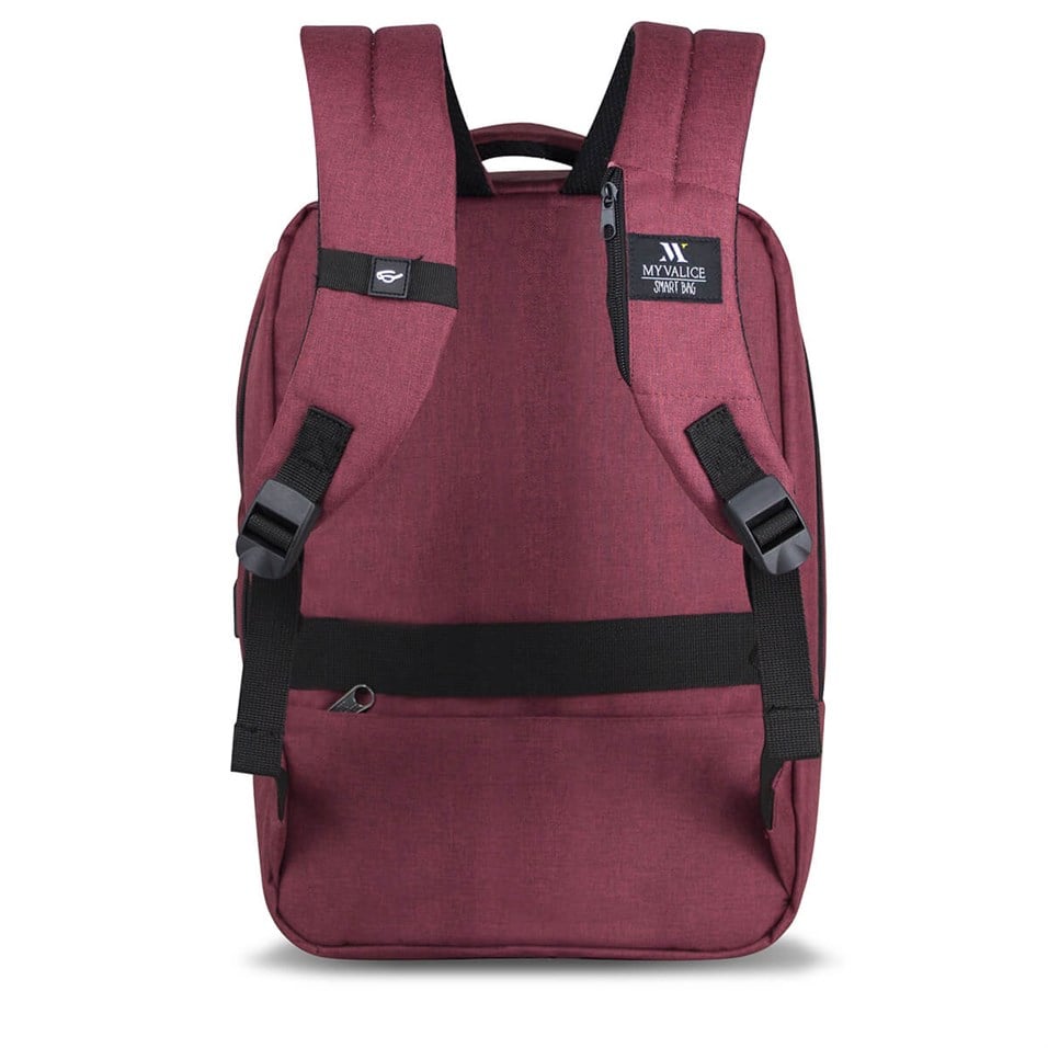 My Valice Smart Bag ACTİVE Usb Şarj Girişli Slim Notebook Sırt Çantası Bordo