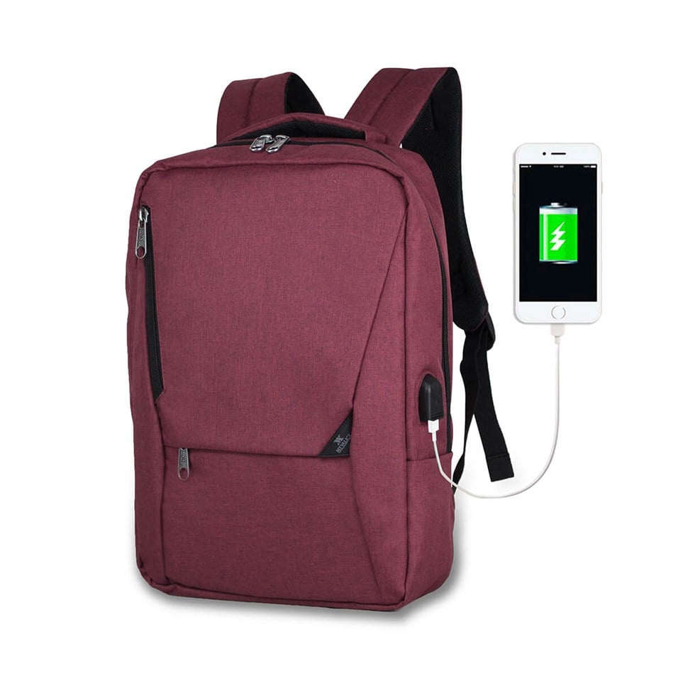 My Valice Smart Bag ACTİVE Usb Şarj Girişli Slim Notebook Sırt Çantası Bordo