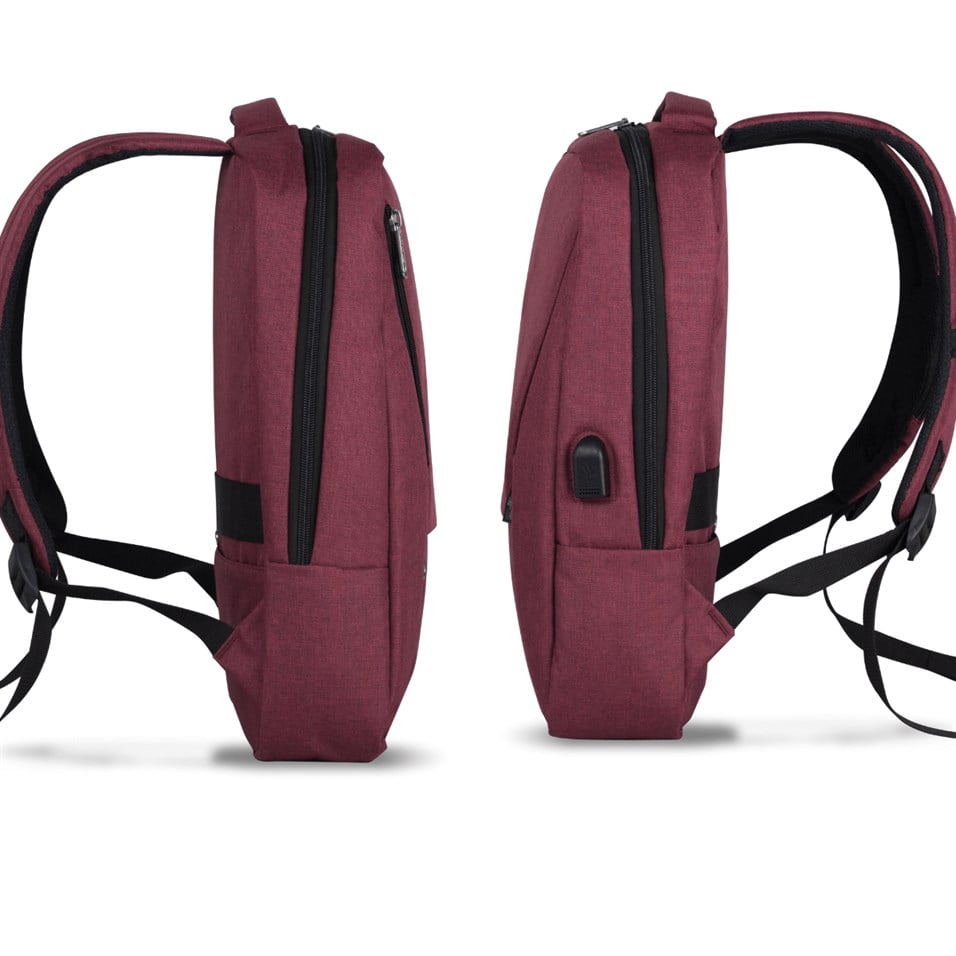My Valice Smart Bag ACTİVE Usb Şarj Girişli Slim Notebook Sırt Çantası Bordo