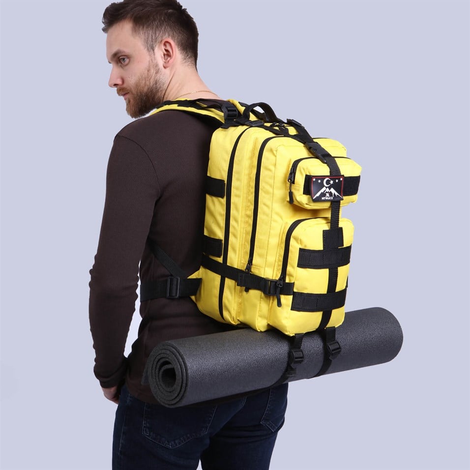 My Valice Smart Bag Army 30 lt Usb Şarj Girişli Outdoor Dağcı Sırt Çantası Sarı