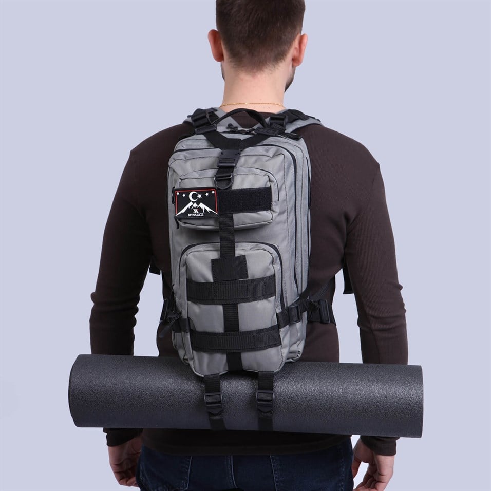 My Valice Smart Bag Army 30 lt Usb Şarj Girişli Outdoor Dağcı Sırt Çantası Gri