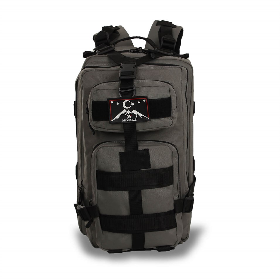 My Valice Smart Bag Army 30 lt Usb Şarj Girişli Outdoor Dağcı Sırt Çantası Gri