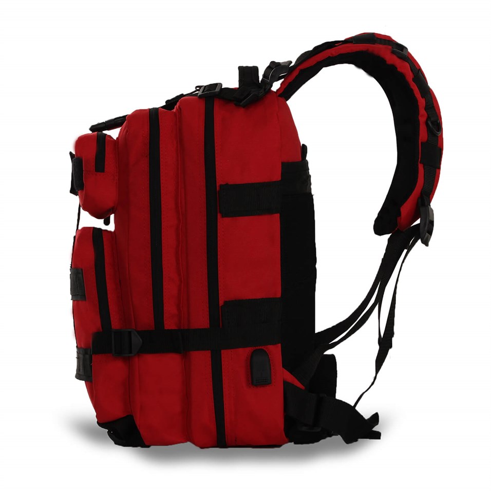 My Valice Smart Bag Army 30 lt Usb Şarj Girişli Outdoor Dağcı Sırt Çantası Kırmızı