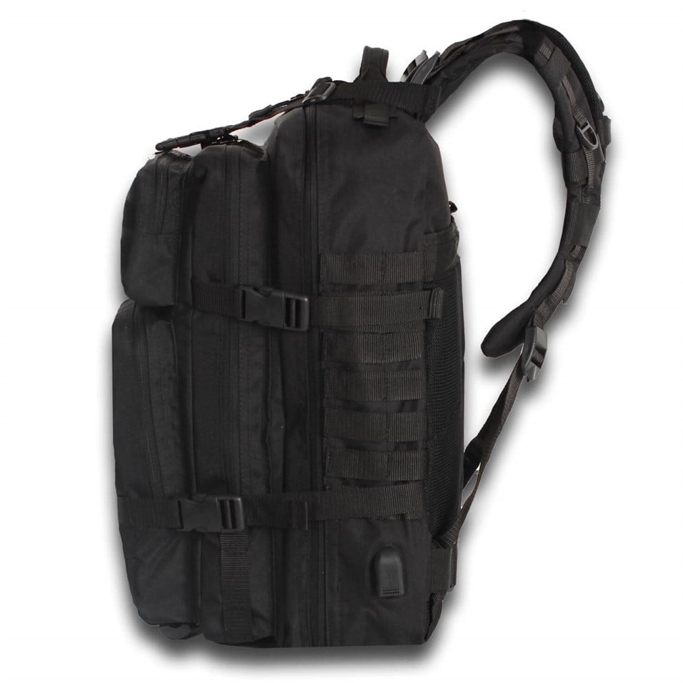 My Valice Smart Bag Army 50 lt Usb Şarj Girişli Outdoor Dağcı Sırt Çantası Siyah