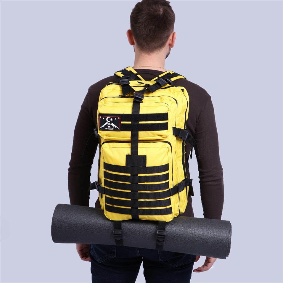 My Valice Smart Bag Army 50 lt Usb Şarj Girişli Outdoor Dağcı Sırt Çantası Sarı