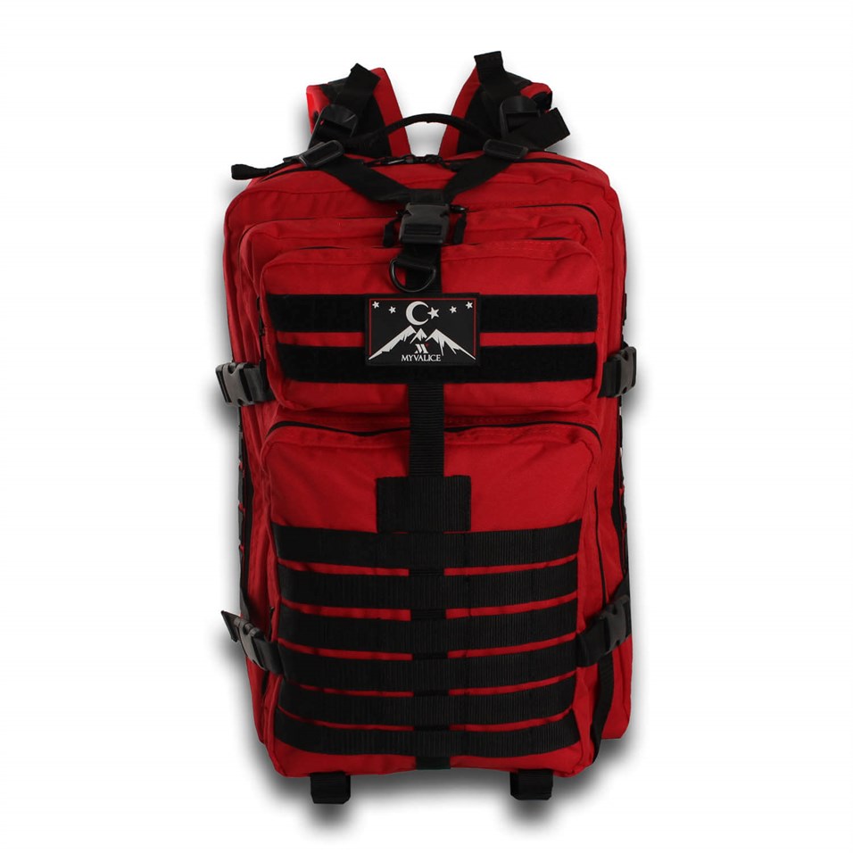 My Valice Smart Bag Army 50 lt Usb Şarj Girişli Outdoor Dağcı Sırt Çantası Kırmızı