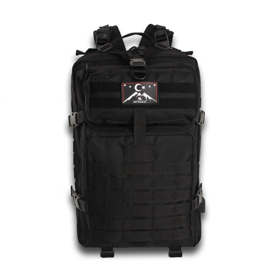 My Valice Smart Bag Army 50 lt Usb Şarj Girişli Outdoor Dağcı Sırt Çantası Siyah