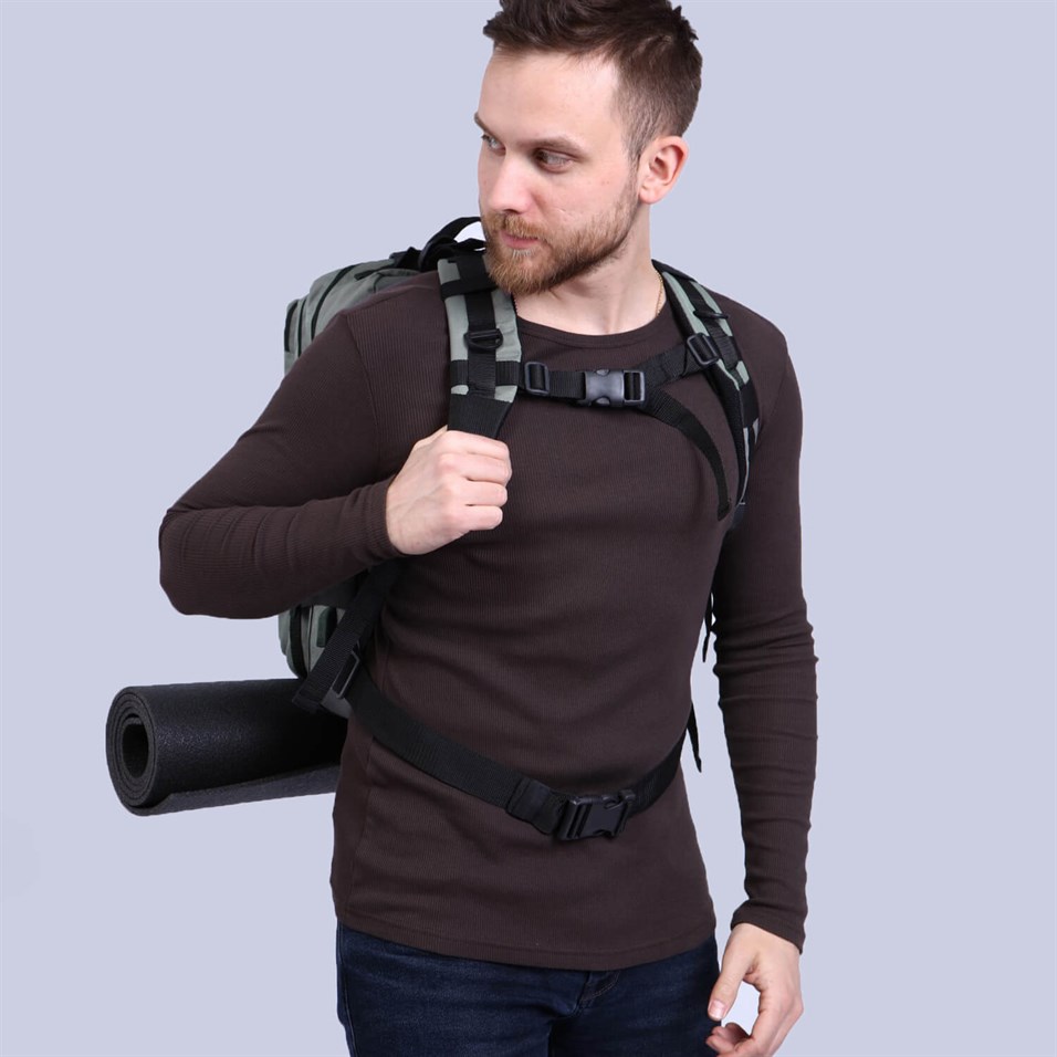 My Valice Smart Bag Army 50 lt Usb Şarj Girişli Outdoor Dağcı Sırt Çantası Gri