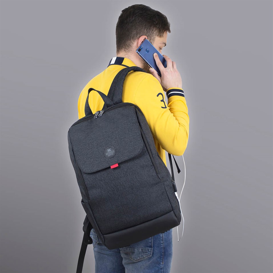 My Valice Smart Bag BUSINESS Usb Şarj Girişli Akıllı Notebook Sırt Çantası Siyah