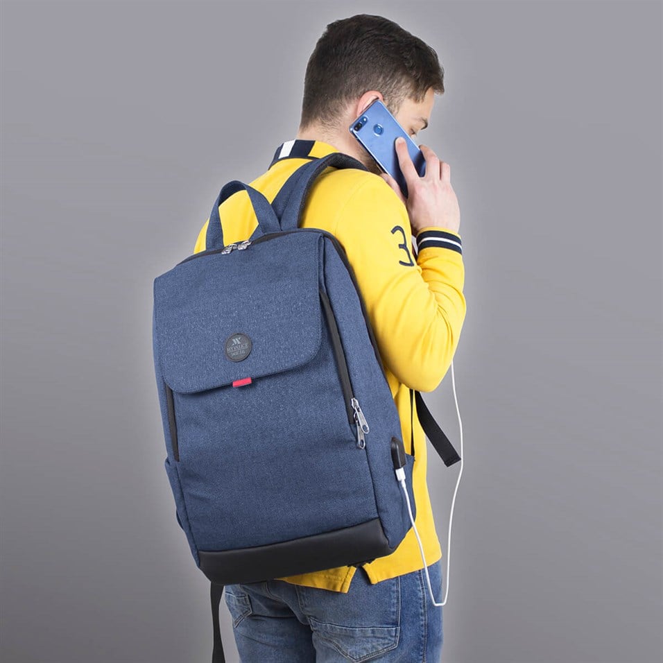 My Valice Smart Bag BUSINESS Usb Şarj Girişli Akıllı Notebook Sırt Çantası Lacivert