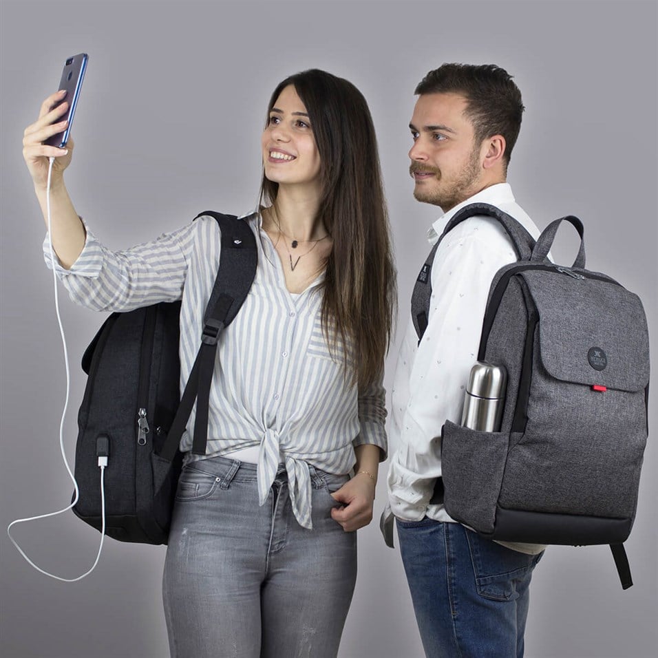 My Valice Smart Bag BUSINESS Usb Şarj Girişli Akıllı Notebook Sırt Çantası Bordo
