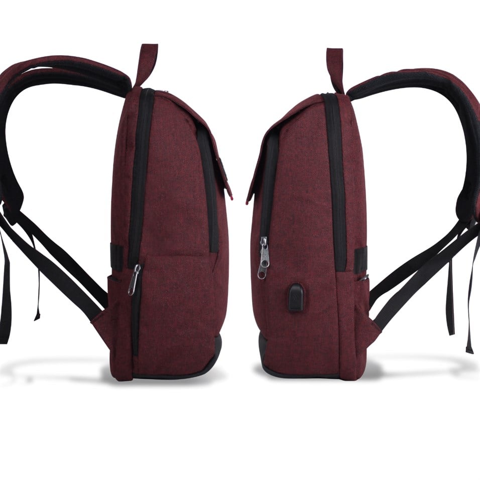 My Valice Smart Bag BUSINESS Usb Şarj Girişli Akıllı Notebook Sırt Çantası Bordo