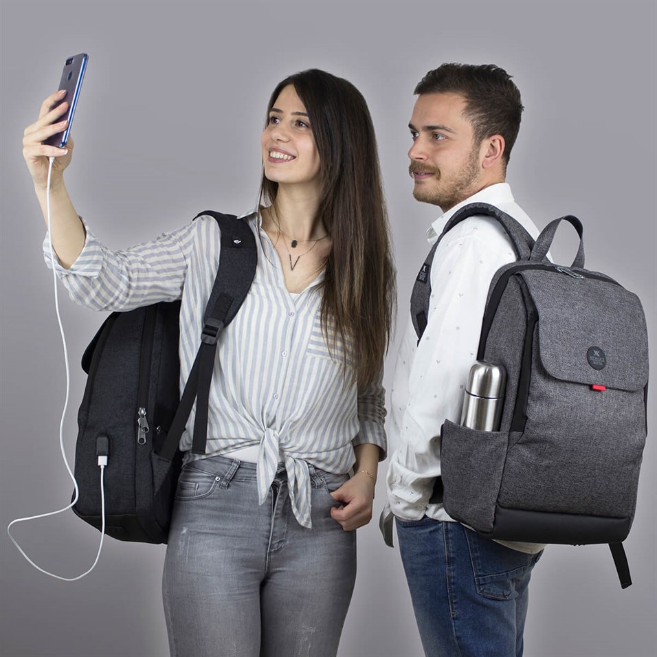 My Valice Smart Bag BUSINESS Usb Şarj Girişli Akıllı Notebook Sırt Çantası Siyah