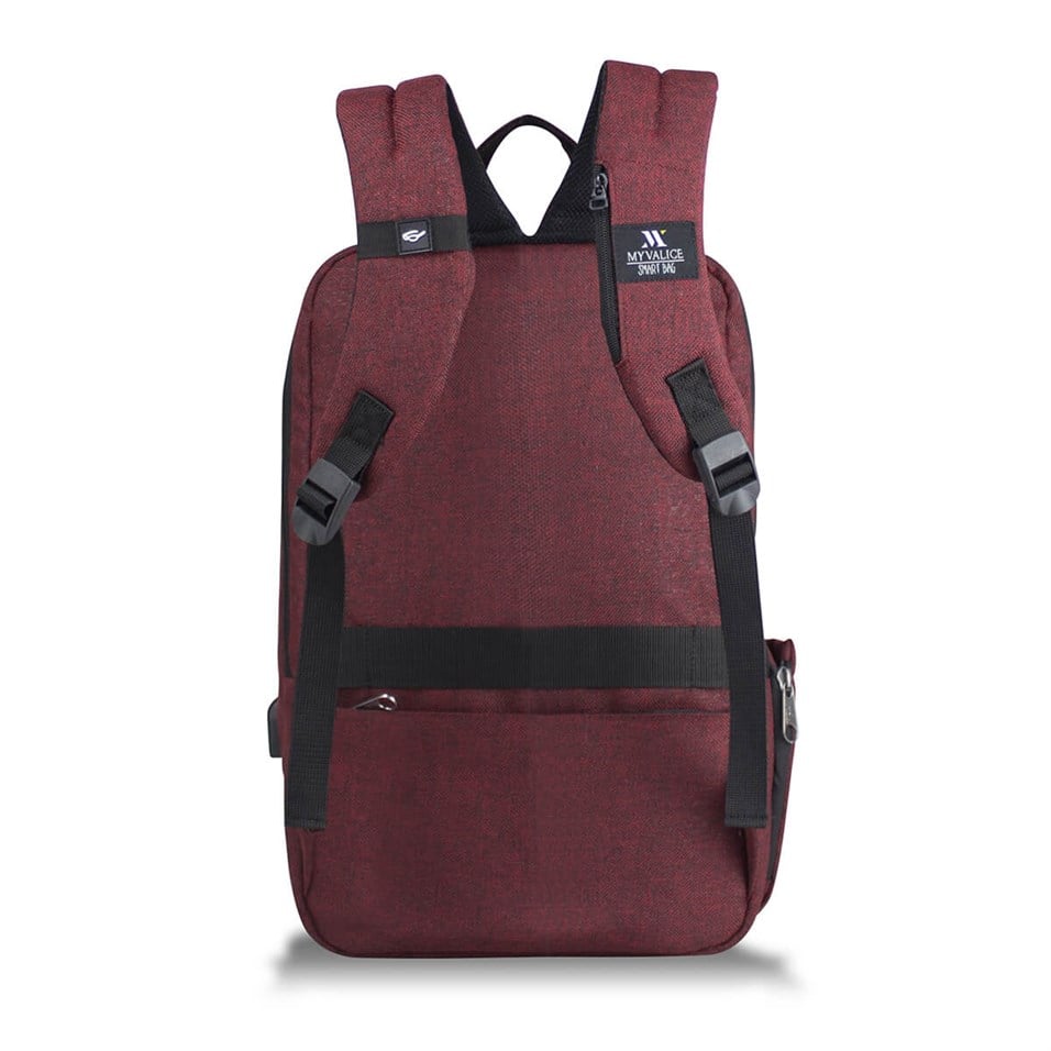 My Valice Smart Bag BUSINESS Usb Şarj Girişli Akıllı Notebook Sırt Çantası Bordo