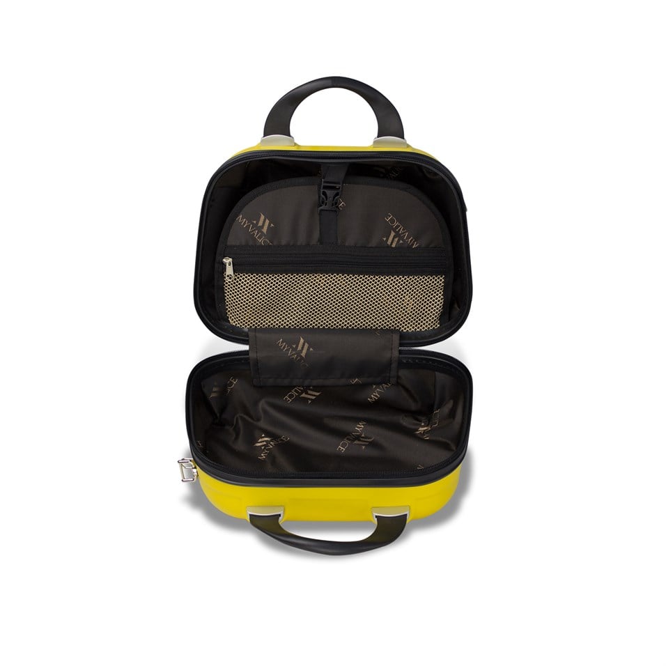 My Valice Smart Bag Colors Usb Şarj Girişli 2'li Valiz Seti (Kabin ve Makyaj) Sarı