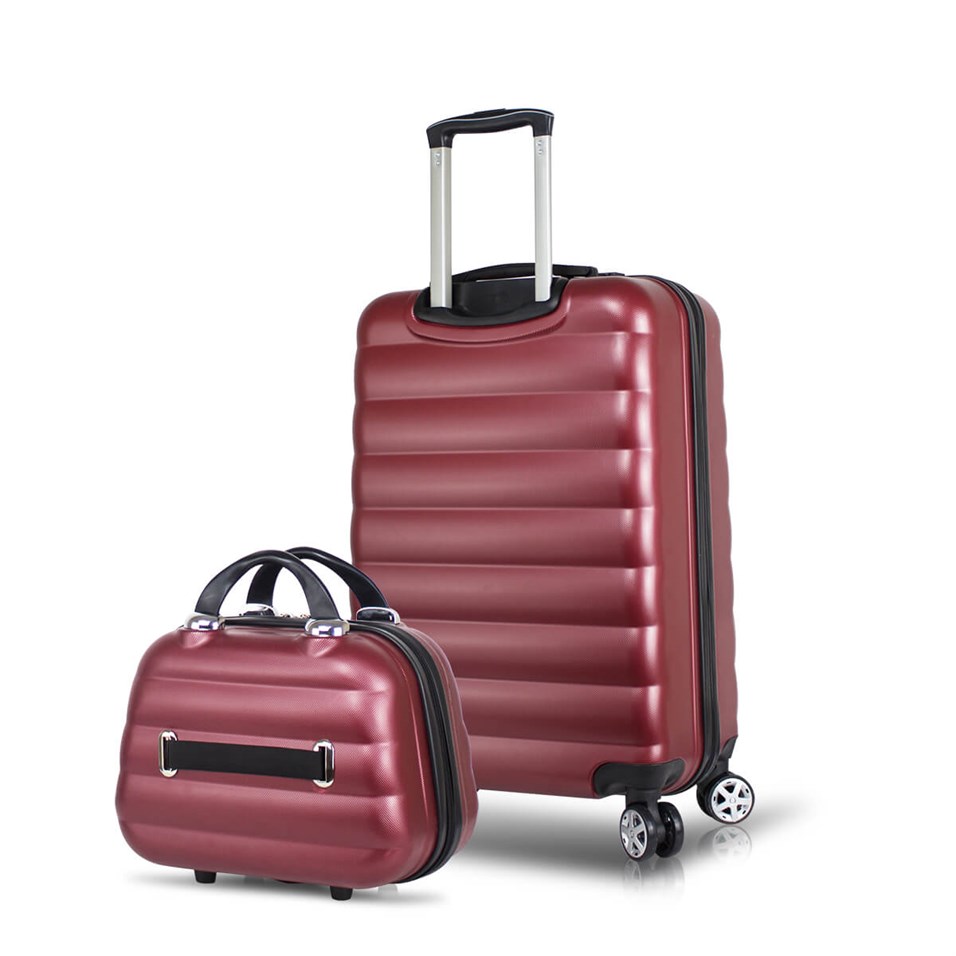 My Valice Smart Bag Colors Usb Şarj Girişli 2'li Valiz Seti (Kabin ve Makyaj) Bordo