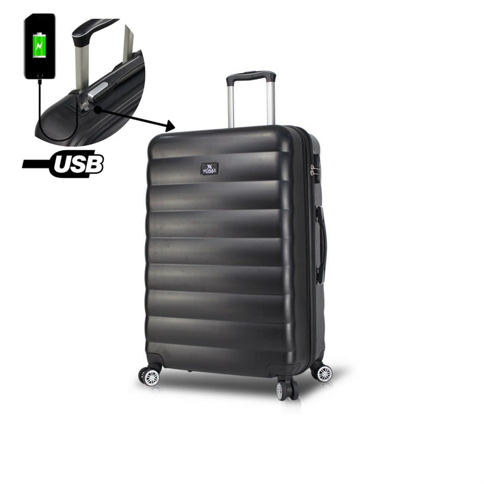 My Valice Smart Bag Colors Usb Şarj Girişli Büyük Boy Valiz Siyah