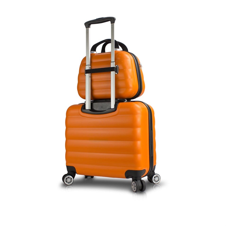 My Valice Smart Bag Colors Usb Şarj Girişli 2'li Valiz Seti (Pilot ve Makyaj) Turuncu