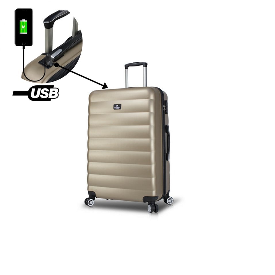My Valice Smart Bag Colors Usb Şarj Girişli Orta Boy Valiz Gold