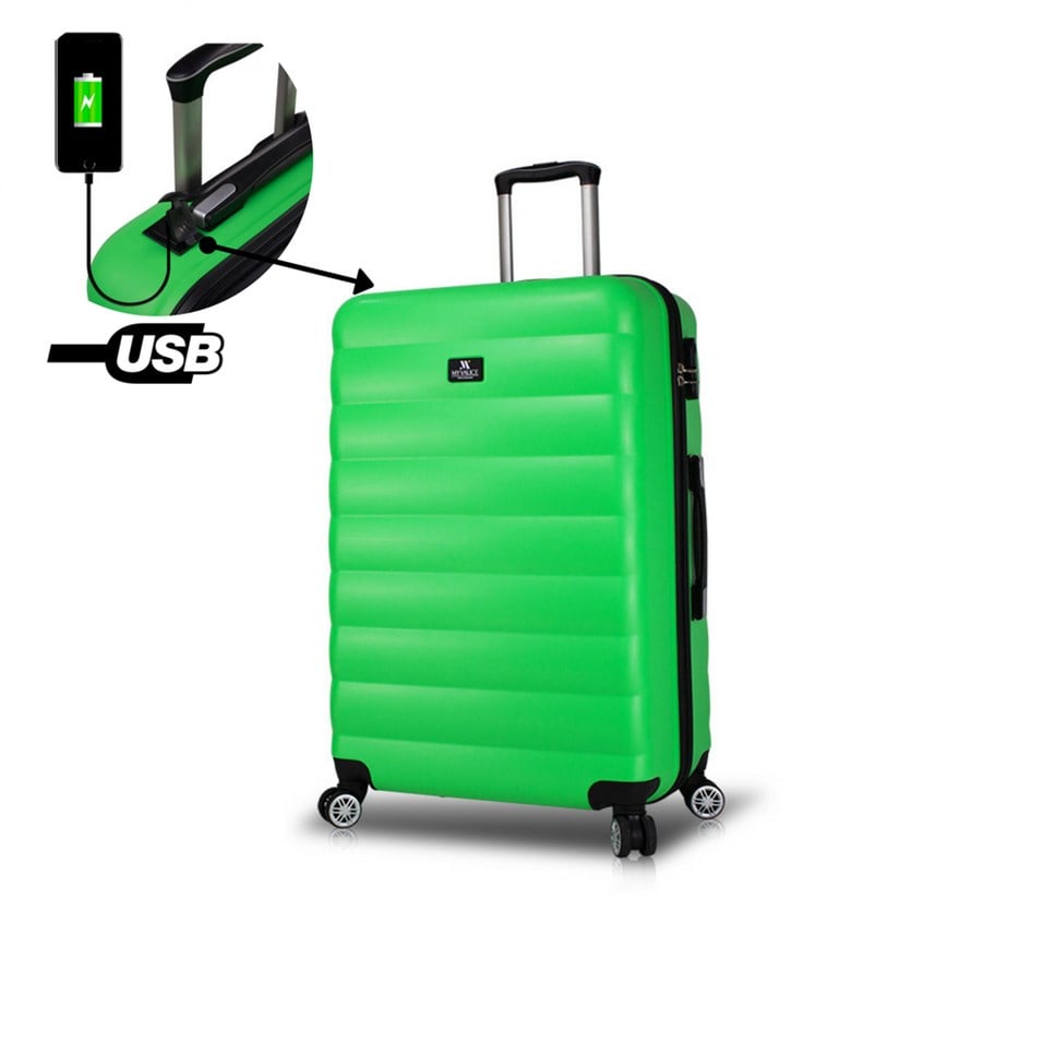 My Valice Smart Bag Colors Usb Şarj Girişli Büyük Boy Valiz Yeşil