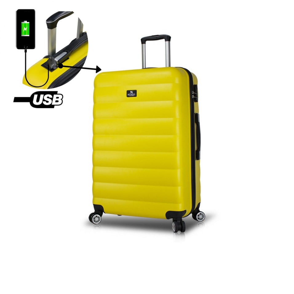 My Valice Smart Bag Colors Usb Şarj Girişli Büyük Boy Valiz Sarı