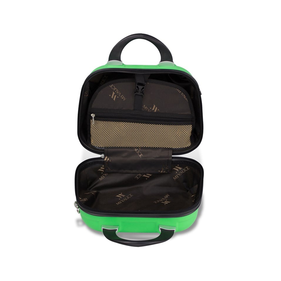 My Valice Smart Bag Colors Usb Şarj Girişli 2'li Valiz Seti (Orta ve Makyaj) Yeşil