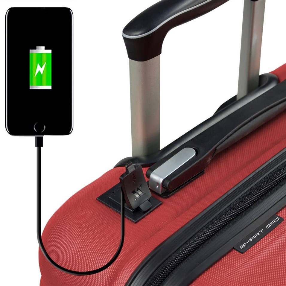 My Valice Smart Bag Colors Usb Şarj Girişli 2'li Valiz Seti (Kabin ve Makyaj) Bordo