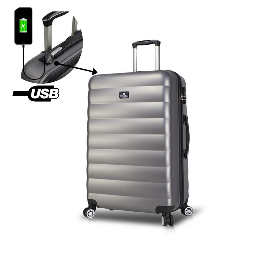 My Valice Smart Bag Colors Usb Şarj Girişli Büyük Boy Valiz Antrasit