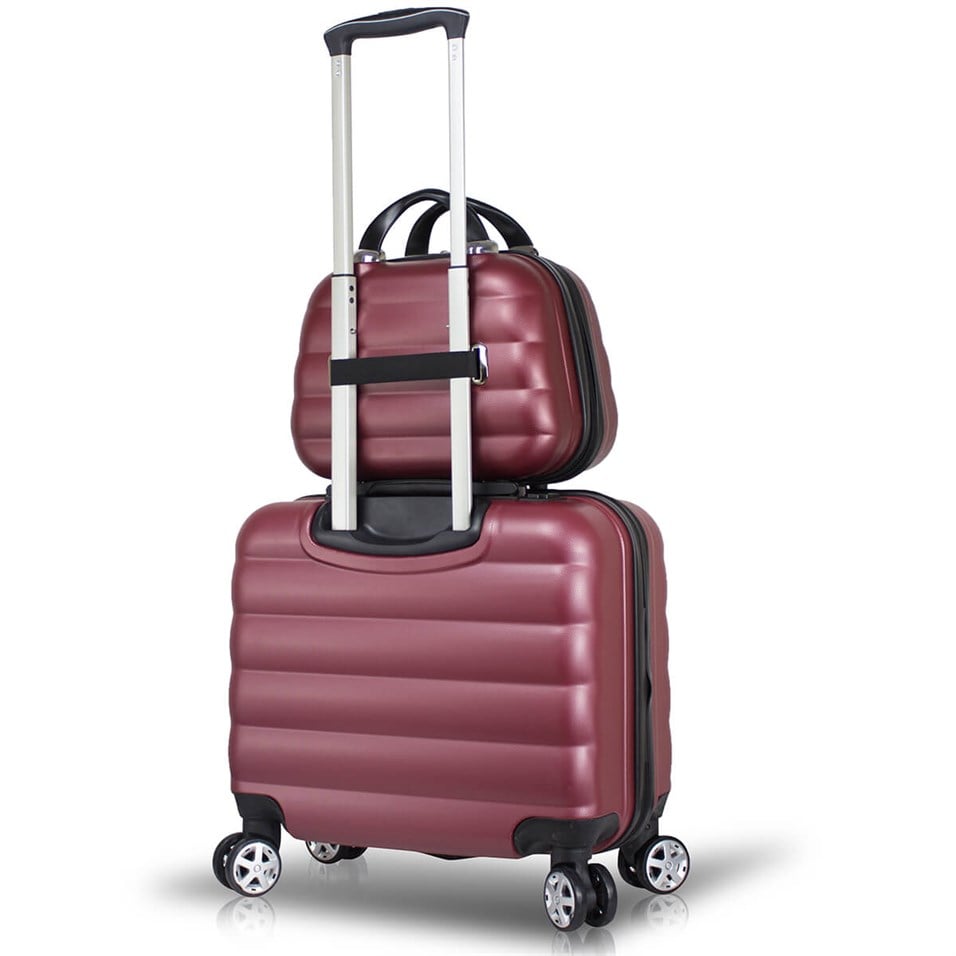 My Valice Smart Bag Colors Usb Şarj Girişli 2'li Valiz Seti (Pilot ve Makyaj) Bordo